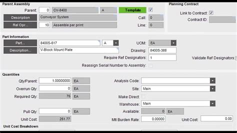 Editing An Assembly In Job Entry Production Management Epicor Look