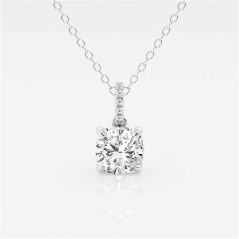 1 12 Ctw Cushion Lab Grown Diamond Hidden Halo With Diamond Bail