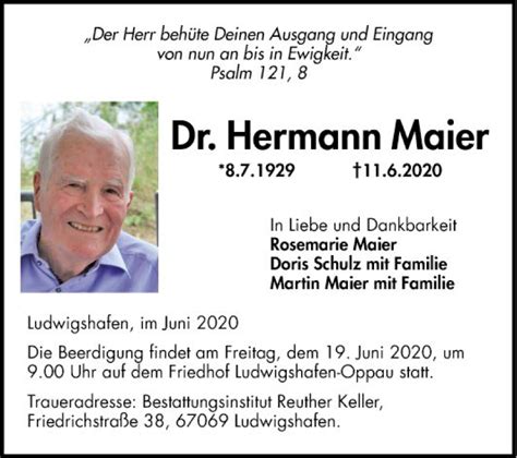 Traueranzeigen Von Hermann Maier Trauerportal Ihrer Tageszeitung