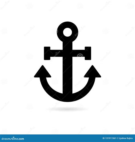 Black Anchor Logo Golden Anchor Icon Stock Vector Illustration Of