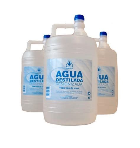 Agua Desionizada Destilada En Garrafa De 5l Caja De 3 Uds Agua