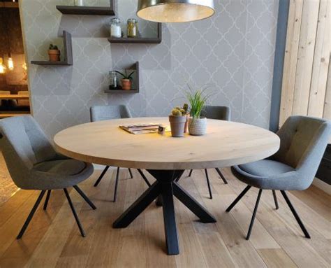 Ronde Eettafel Van Eikenhout Leven In Stijl Ronde Eettafel