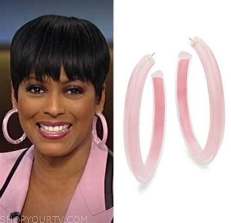 Tamron Hall Show February 2022 Tamron Halls Pink Lucite Hoop Earrings Shop Your Tv