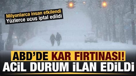 ABD de kar fırtınası Acil durum ilan edildi 100 milyon insan