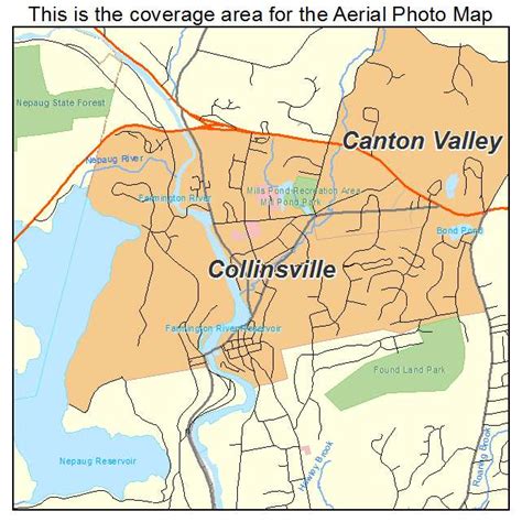 Aerial Photography Map of Collinsville, CT Connecticut