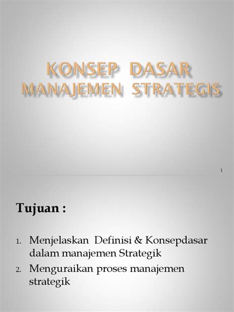 Konsep Dasar Manajemen Strategis Pdf Pdf