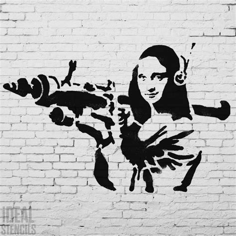 BANKSY Mona Lisa X Large STENCIL Mona Lisa Bazooka Stencil | Etsy