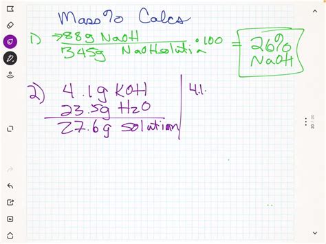 Solved Calculate The Mass Percent M M For The Solute In Each Of The Following Solutions 88 G