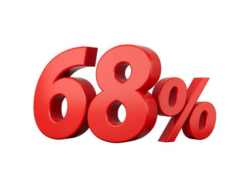 3d Red 68 Percent Sixty Eight Percent Sign 3d Illustration 35146433 Png