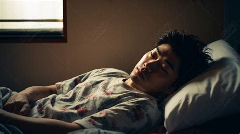 Serene Bedroom Peaceful Man Sleeping In Bed Serene Backgrounds