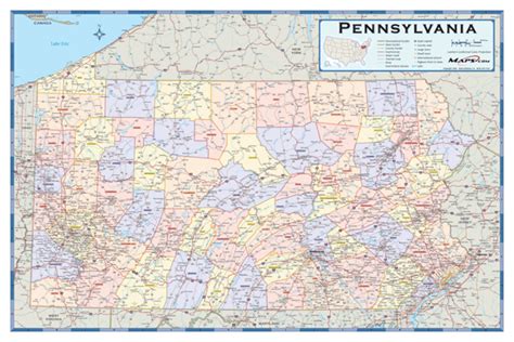 Pennsylvania Counties Wall Map by Maps.com - MapSales