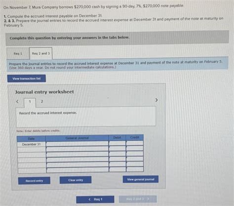 Solved On November 7 Mura Company Borrows 270 000 Cash By Chegg