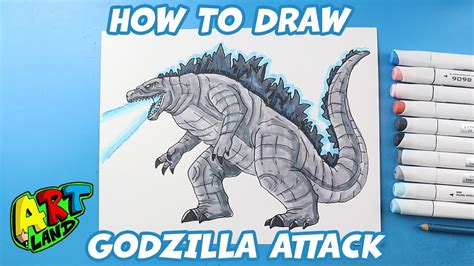 How To Draw Godzilla Attack Youtube