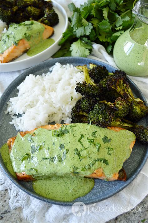 Salm N Con Salsa De Cilantro Pizca De Sabor