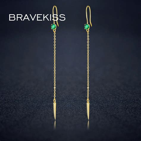 Bravekiss Pure 925 Sterling Silver Drop Earring Hooks For Women Crystal