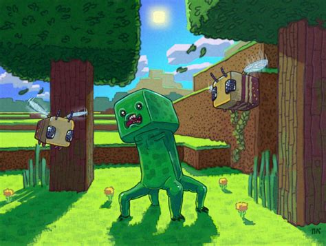 minecraft creeper paintings