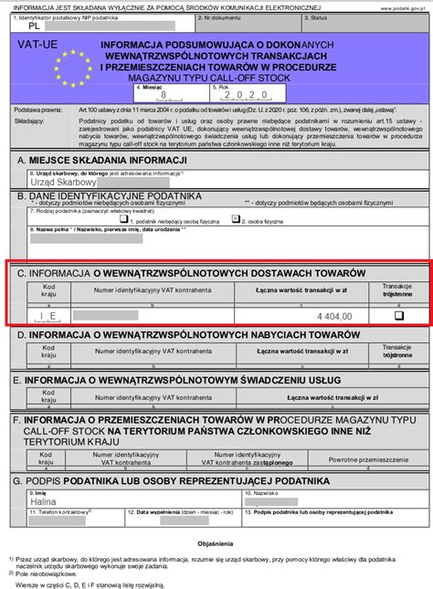 VAT UEK korekta informacji podsumowującej VAT UE Pomoc serwisu