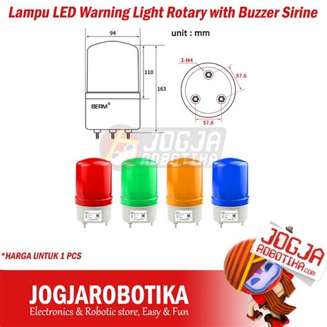 Jual Lampu LED Warning Light Rotary With Buzzer Sirine BEM 1101J 12VDC