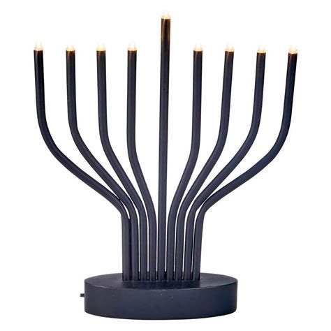 Black Metal LED Electric Menorah