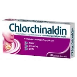 CHLORCHINALDIN O SMAKU CZARNEJ PORZECZKI 2 MG 20 TABLETEK DO SSANIA