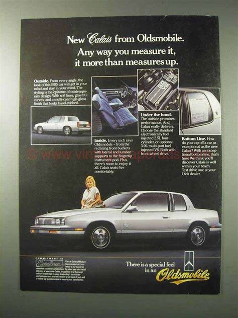 1985 Oldsmobile Calais Car Ad More Than Measures Up Bw0242