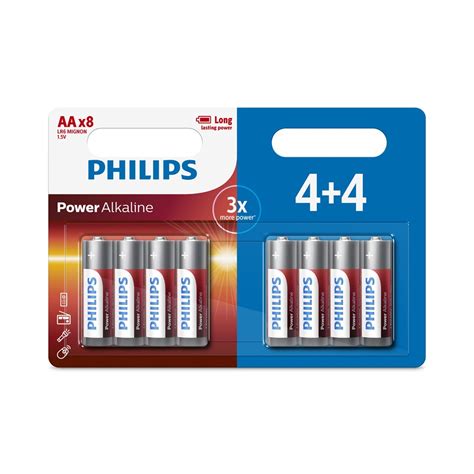 8 Piles 1 5V AA LR06 PHILIPS Power Alkaline Norauto