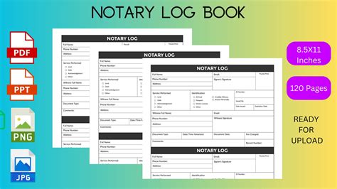 Printable Notary Journal Notary Log Notary Book Printable Pdf Instant