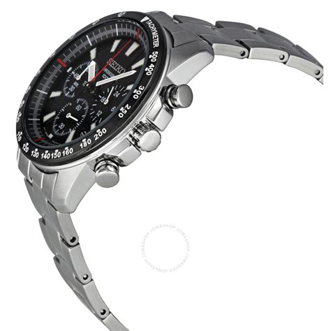 Seiko Chronograph Black Dial Stainless Steel Men's Watch SSB031 ...