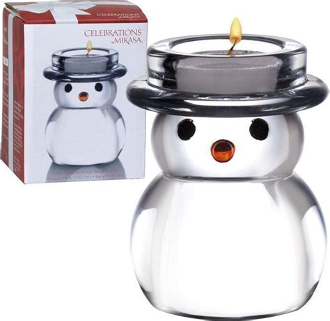 Rejoice Crystal Snowman Tealight Holder