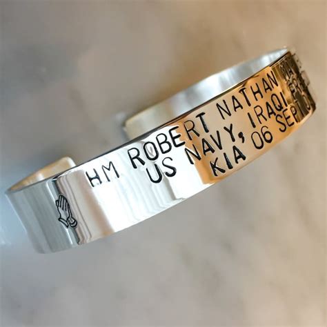 Military Memorial Bracelet Etsy