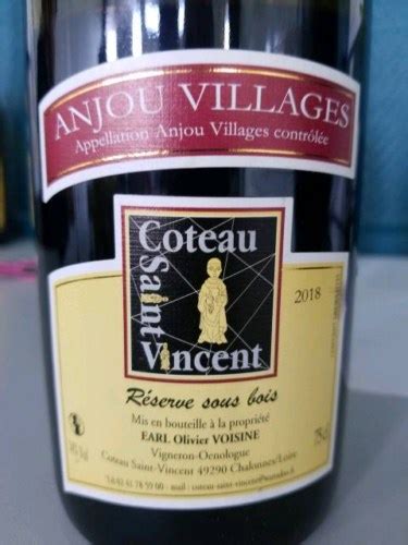 Coteau Saint Vincent Réserve Sous Bois Anjou Villages Vivino