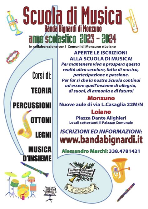 APERTE LE ISCRIZIONI ALLA SCUOLA DI MUSICA Banda Bignardi