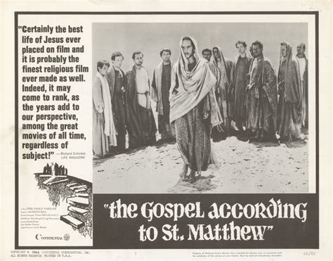 The Gospel According To St Matthew Original 1966 U S Scene Card