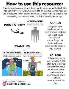 The Wild Robot Adapts: Disguise Roz by Teach Like a Brockstar | TPT