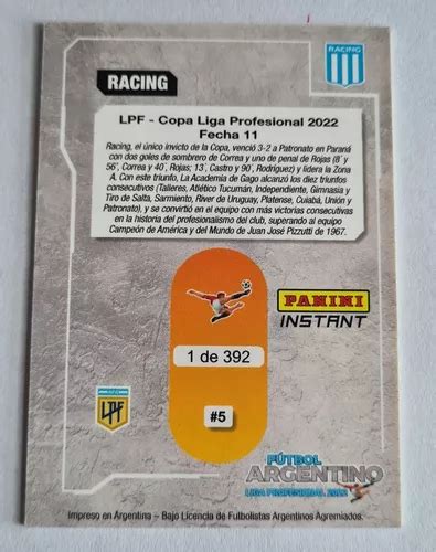 Carta Panini Instant 2022 Unica Racing Historico 1 499 en SAENZ PEÑA