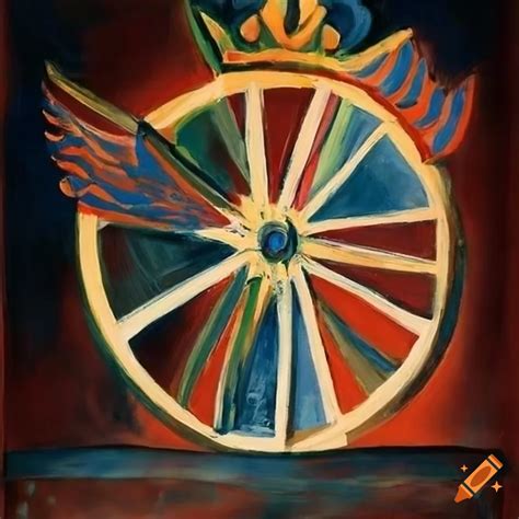 Wheel With Angel Wings And Crown In The Style Of Pablo Picasso On Craiyon