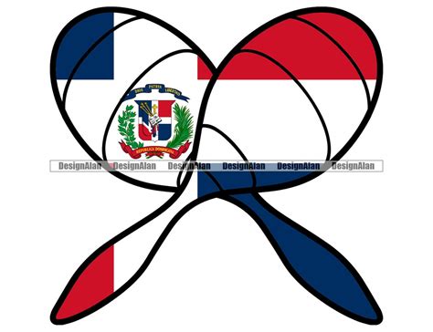 Dominican Republic Flag Maracas Music Instrument Caribbean Island Spanish Latino Hispanic ...