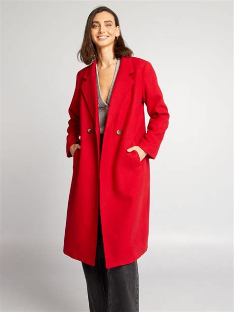 Manteau Type Lainage Rouge Kiabi 49 00