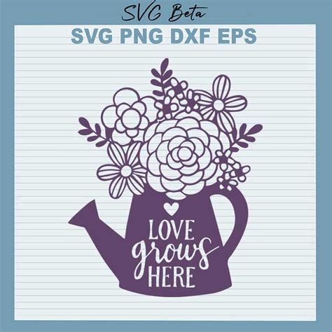 Love Grows Here Svg Plant Svg Cut Files For Silhouette Studio Handmade