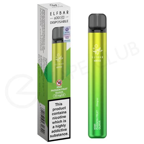 Kiwi Passion Fruit Guava Elf Bar 600 V2 Disposable Vape