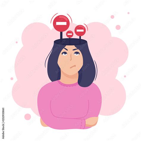 Inside Womans Head Concept Mind Restrictions And Internal Boundaries