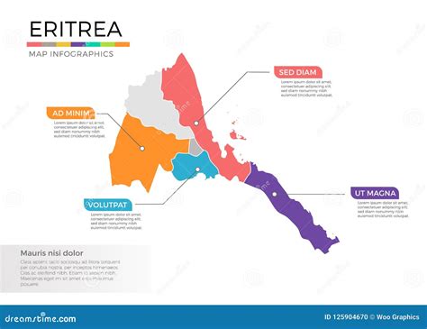 Eritrea Map Infographics Vector Template With Regions And Pointer Marks