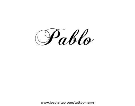 Name Creator Pablo In Cursive Writing Tattoo Design