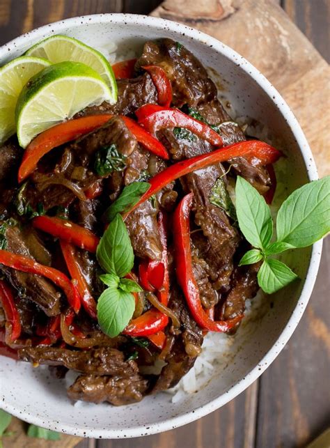 Thai Basil Beef Stir Fry Wholesomelicious