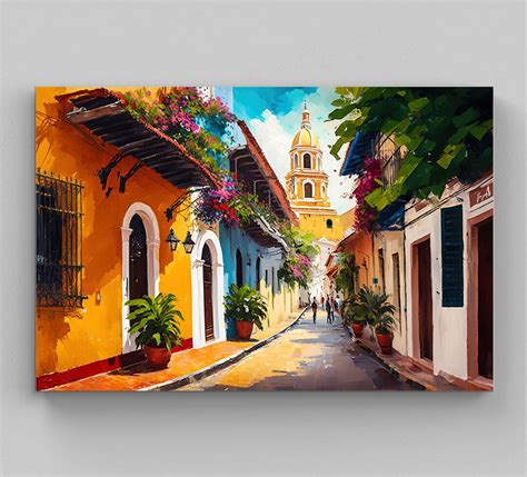 Colombia Art Print, Colombia Canvas Art, Cartagena Travel Print, Caribbean Art Deco Poster ...