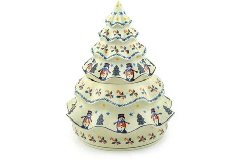 Polish Pottery Christmas Tree Jar 166 Oz