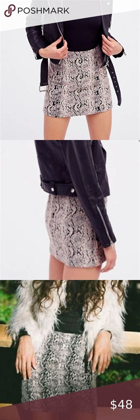 Free People Jacquard Snake Skin Print Mini Skirt Mini Skirts Clothes