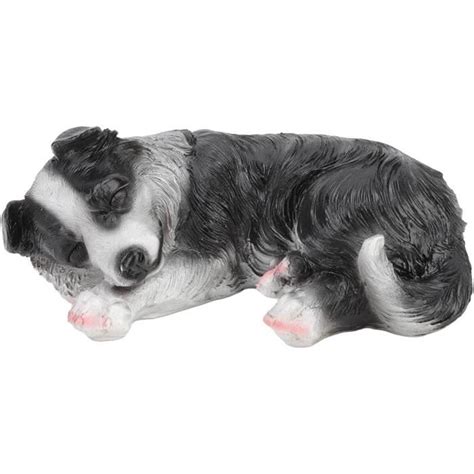 Statue De Jardin Pour Chien Border Collie En R Sine Synth Tique