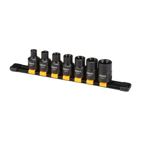 7 Piece 1 2 In Drive Internal Torx Impact Socket Set DWMT19260 DEWALT