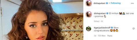 Disha Patani Hits 50 Million Followers Mark On Instagram